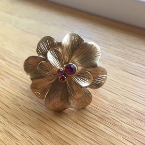 Lia Sophia gold with pink rhinestones